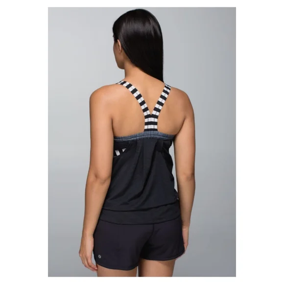 Lululemon Rest Less Tank-Burlap Texture Black Dune/Apex Stripe Black Dune - Picture 7 of 11